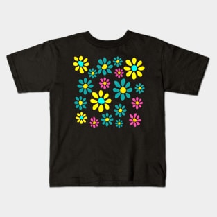 Retro daisy flower pattern Kids T-Shirt